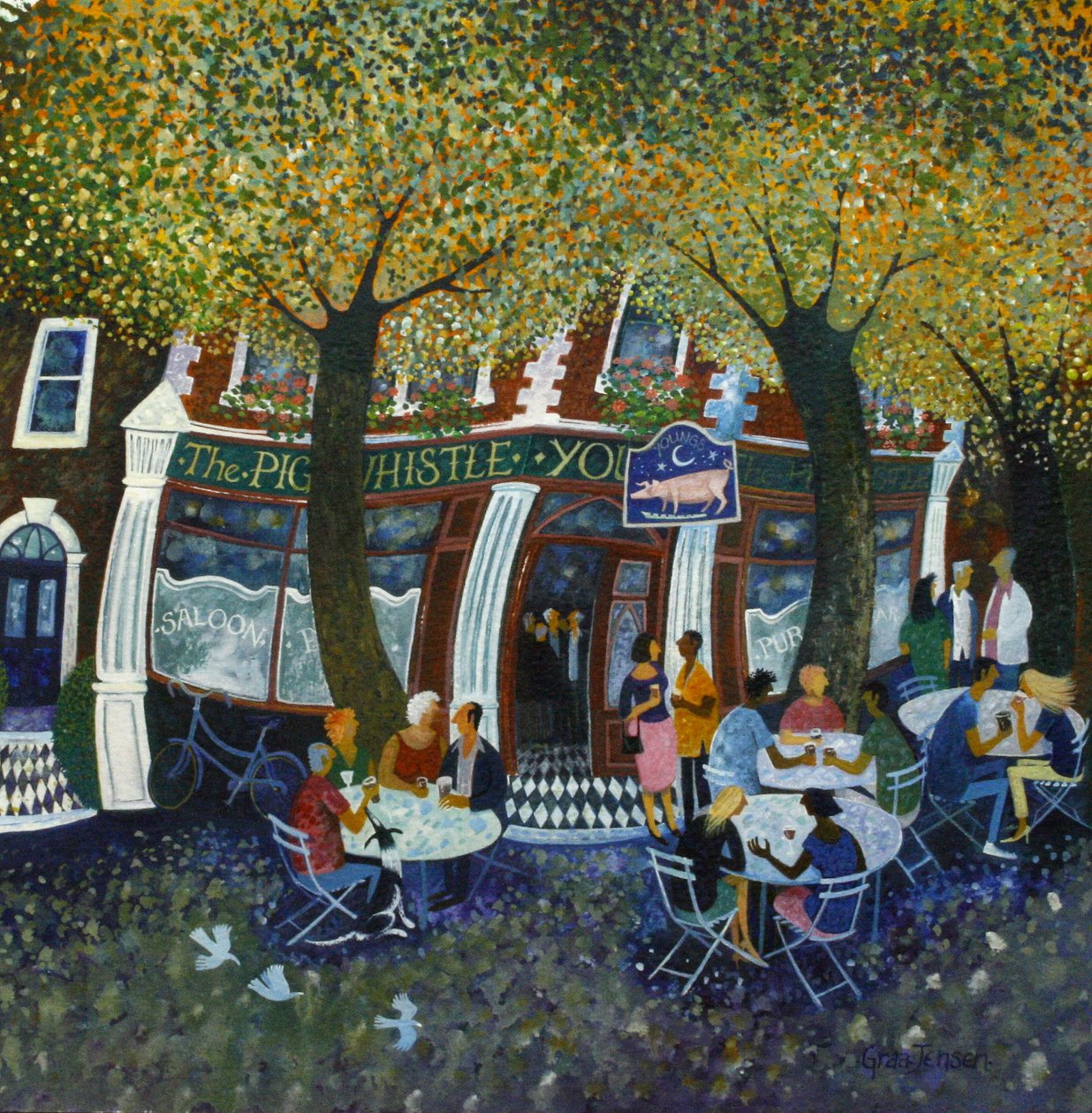 Pig and Whistle, 2011, (akril, papír) alkotó: Lisa Graa Jensen