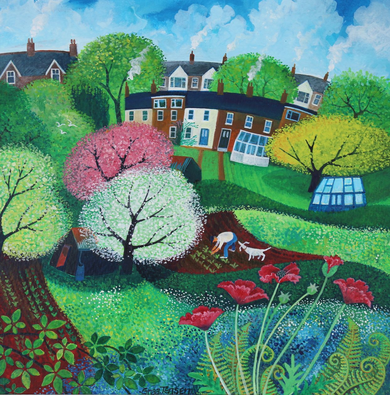 Suburbia, 2018 (akril, papír) alkotó: Lisa Graa Jensen