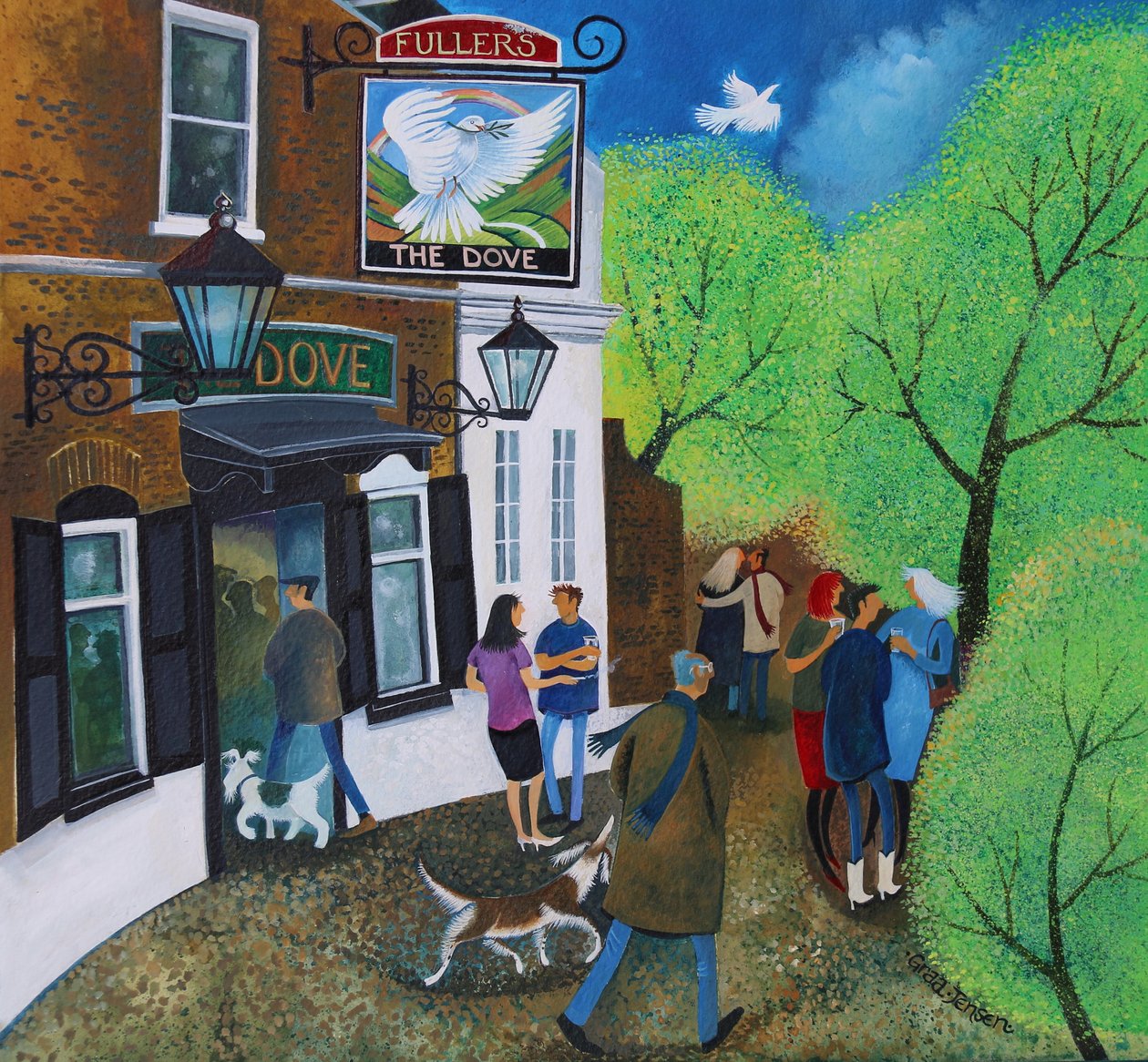 The Dove Pub Hammersmith 2015 (akrilfesték papíron) alkotó: Lisa Graa Jensen