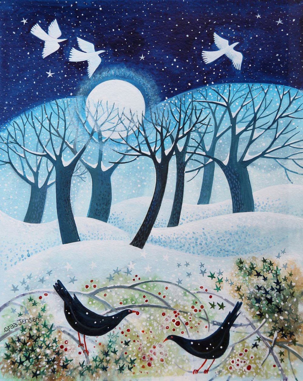 Téli madarak a hóban, 2019 alkotó: Lisa Graa Jensen