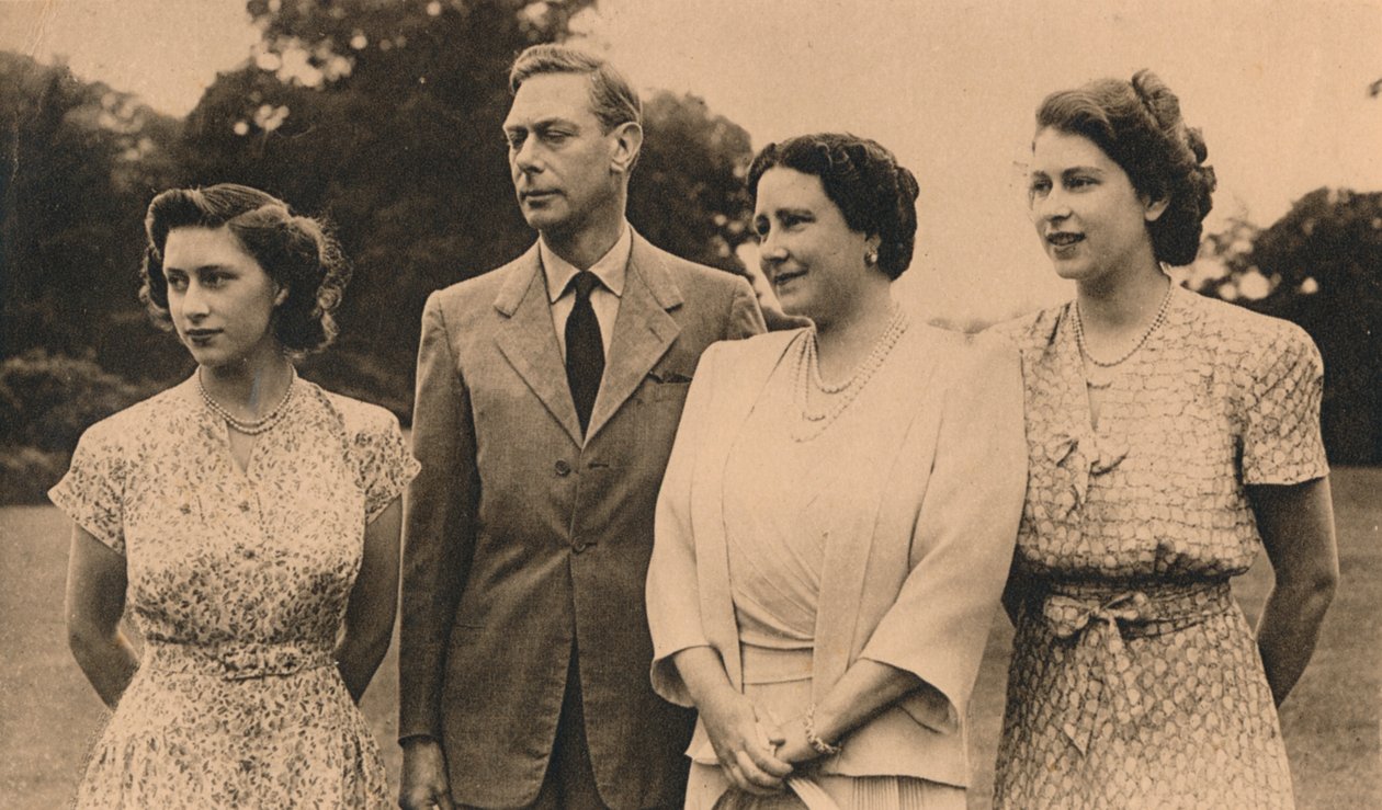 A királyi család a királyi páholy területén, Windsorban, 1946 alkotó: Lisa Sheridan