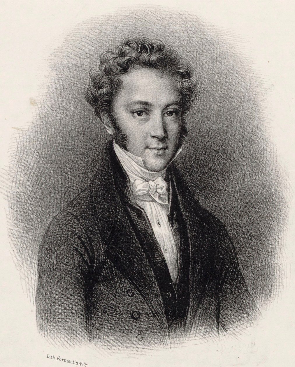 Ignaz Moscheles zongoraművész és zeneszerző portréja 1794-1870 , c. 1830. alkotó: Lithographie Formentin et C..
