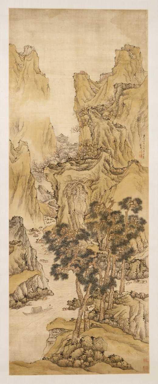Az őszibarackvirágzás tavasza, 1650. alkotó: Liu Du