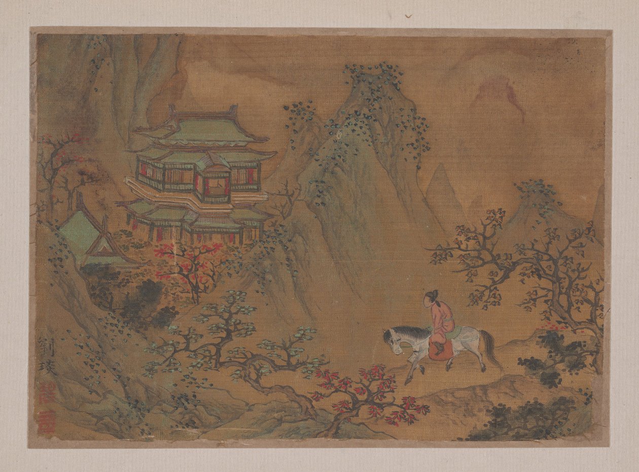 Táj ember lóháton. alkotó: Liu Yen