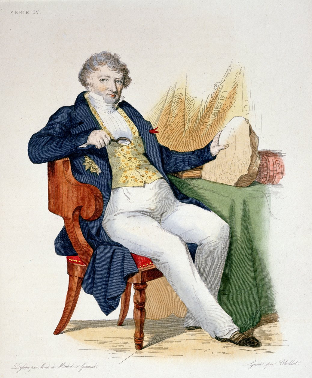 Georges Cuvier (1769-1832) illusztrációja E. Mennechet Le Plutarque Francais című művéből, Chollet metszete, 1835. alkotó: Lizinska Aimee Zoe de Mirbel