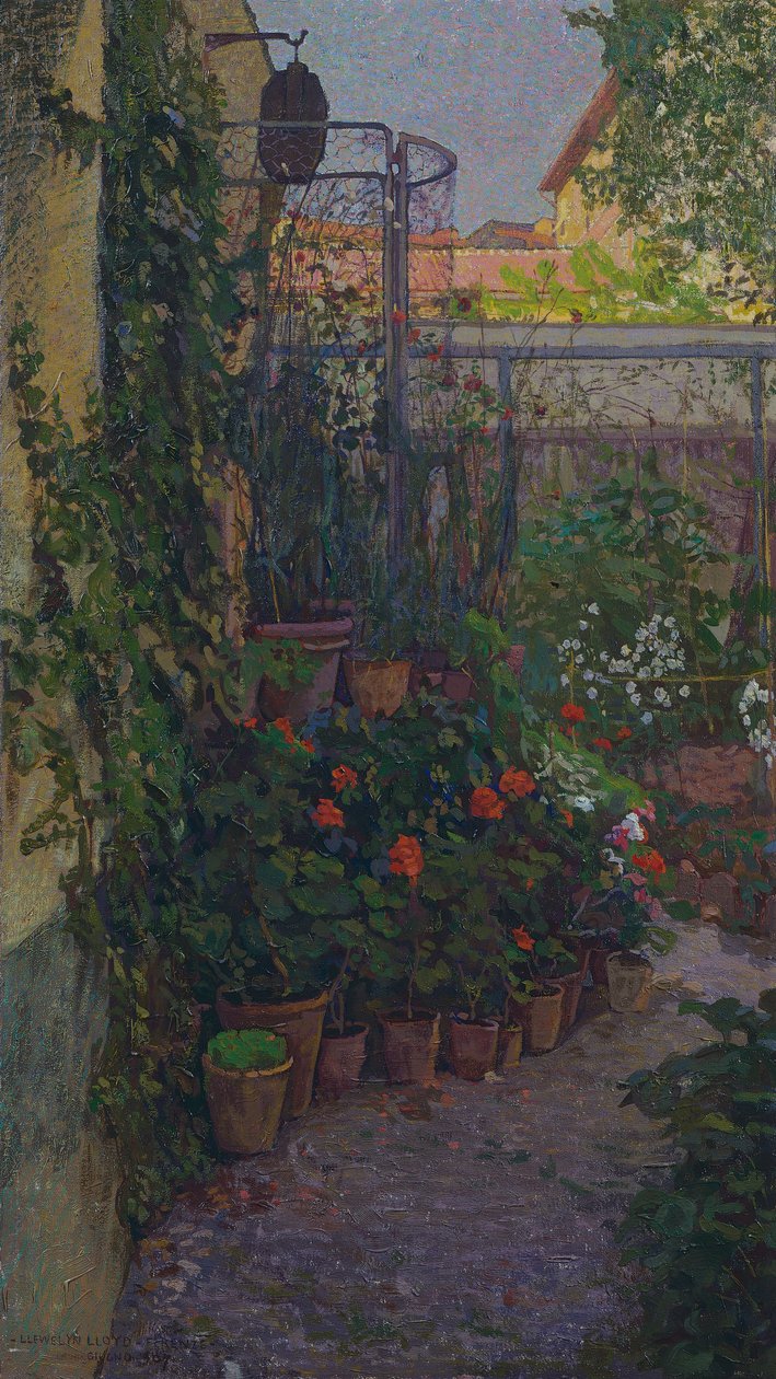 A triptichon vagy virágzó kert (oldaltábla) 1907 alkotó: Llewelyn Lloyd