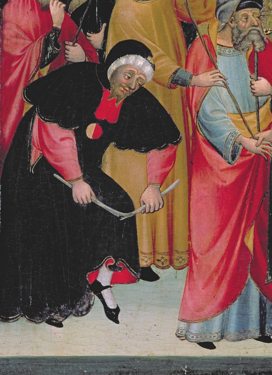 Zsidó barceloniak, részlet a Szűz és Szent György oltárból, 1390-1400 körül (tempera a táblán) alkotó: Lluís Borrassà