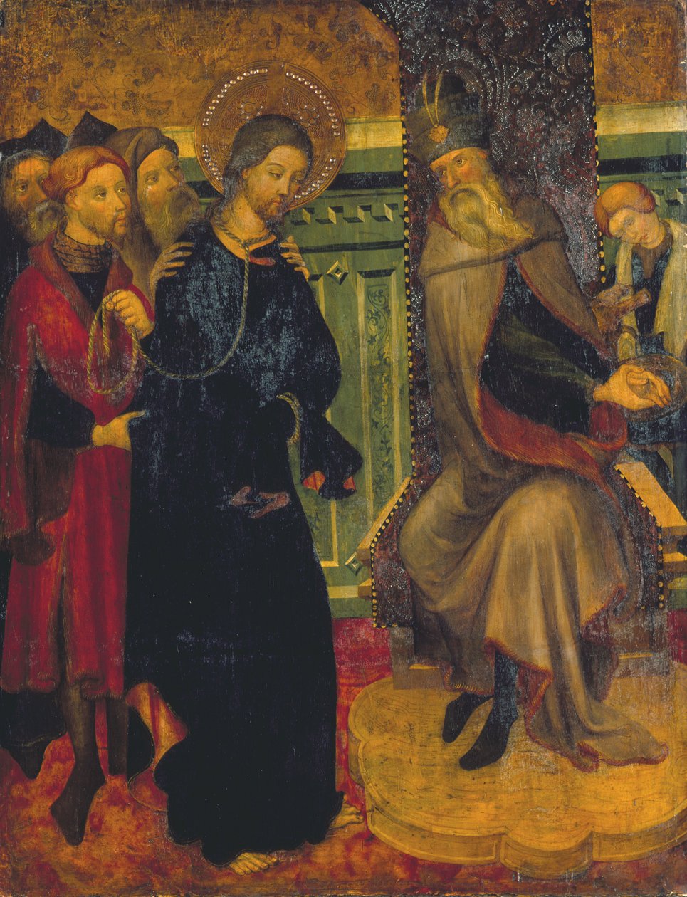 Krisztus Pilátus előtt, 1420-1425 körül (tempera a panelen) alkotó: Lluís Borrassà