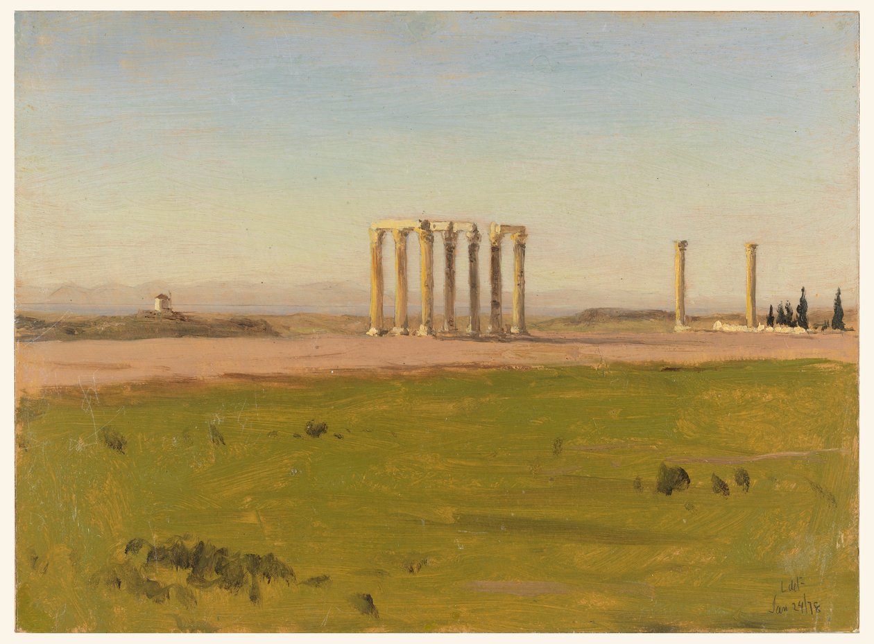 Rajz, Romok tanulmánya tájban, 1878. január 24. alkotó: Lockwood de Forest