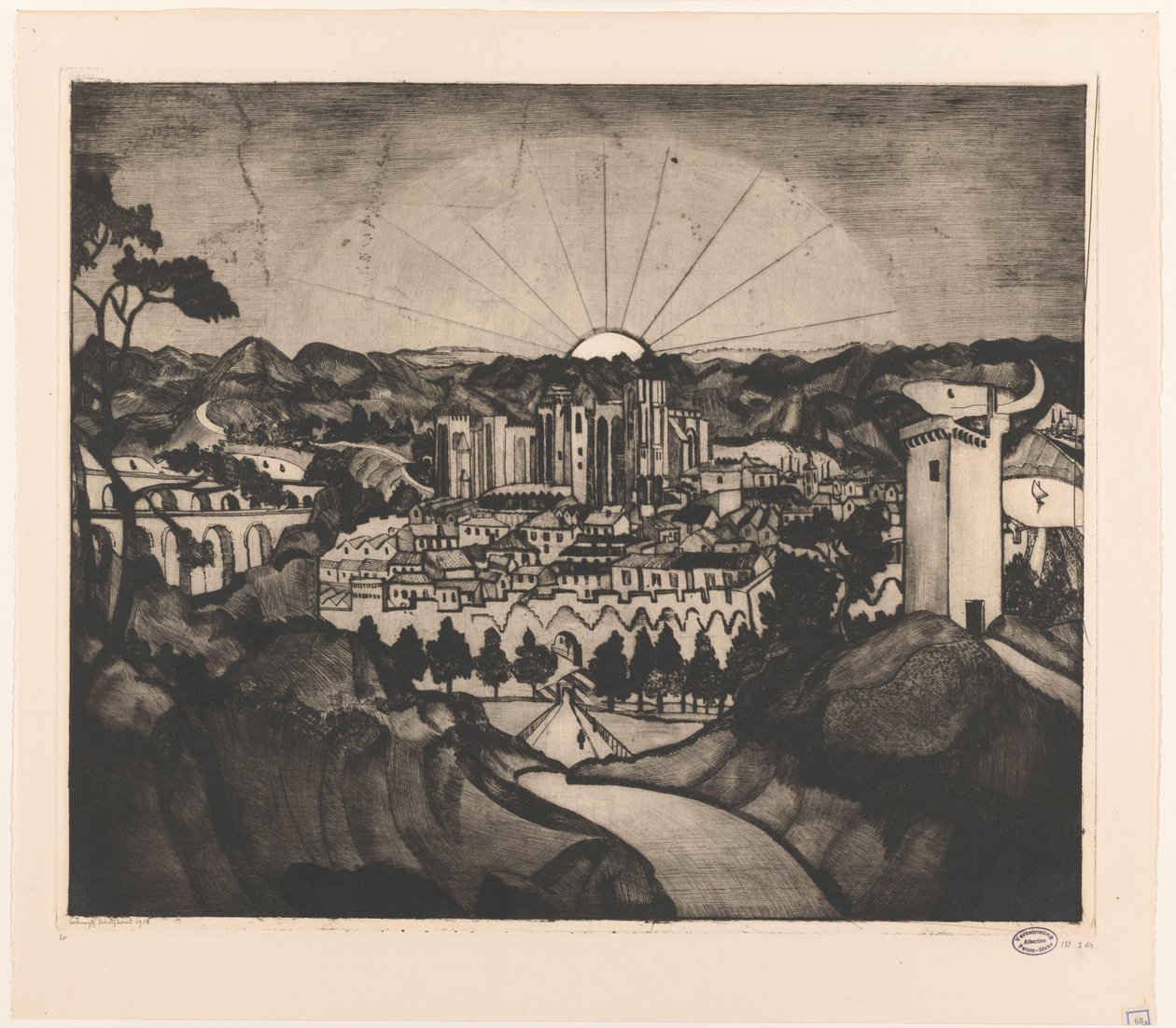 Avignon (eredeti cím) alkotó: Lodewijk Schelfhout (signed by artist)