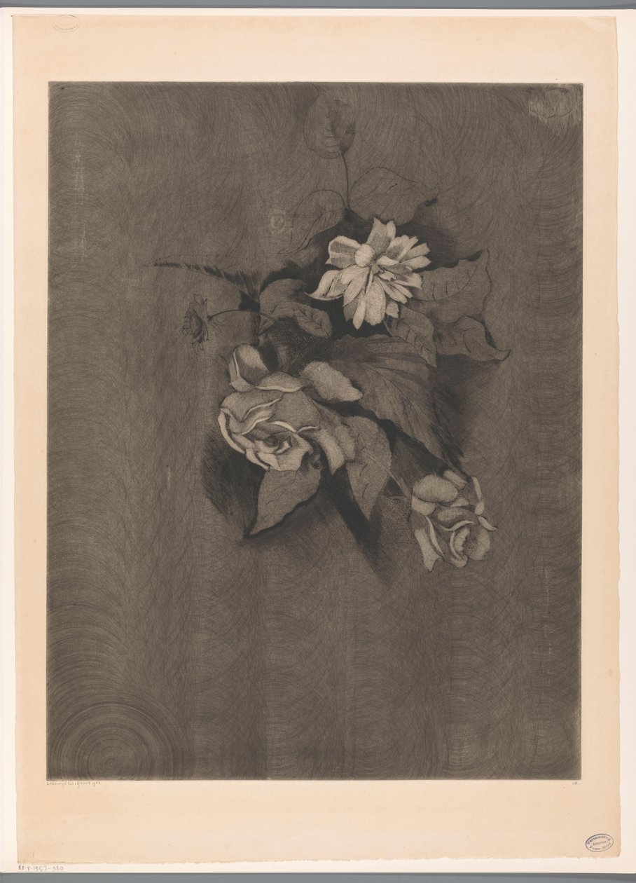 Virágkötészeti rózsákkal Les Roses (eredeti cím) alkotó: Lodewijk Schelfhout (signed by artist)