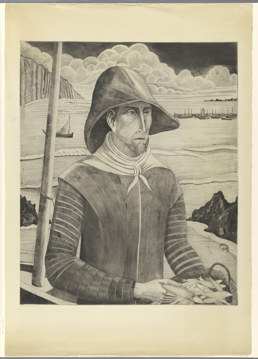 Breton csavar Breton Fisherman II (eredeti cím) alkotó: Lodewijk Schelfhout (signed by artist)