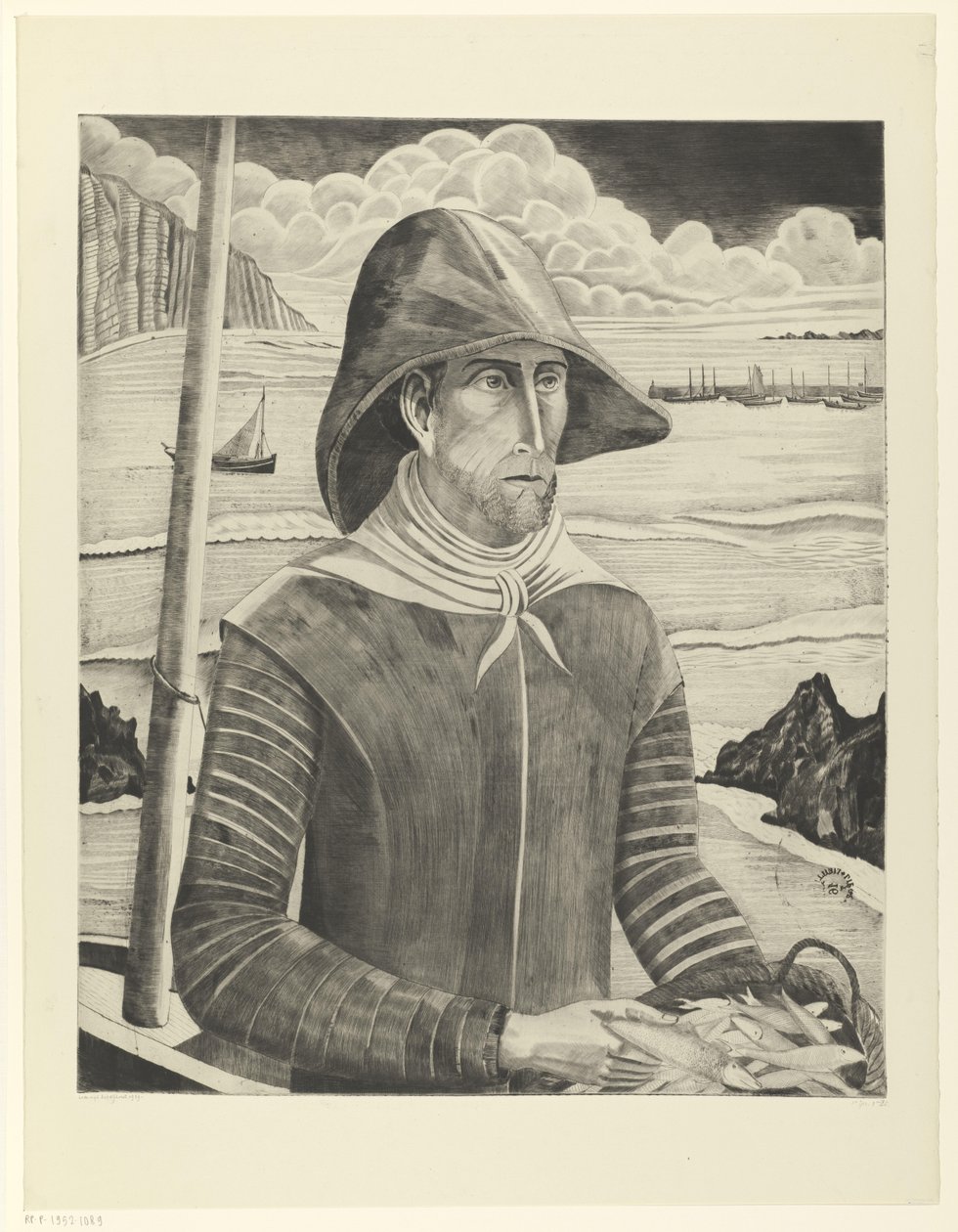 Breton csavar Breton Fisherman II (eredeti cím) alkotó: Lodewijk Schelfhout (signed by artist)