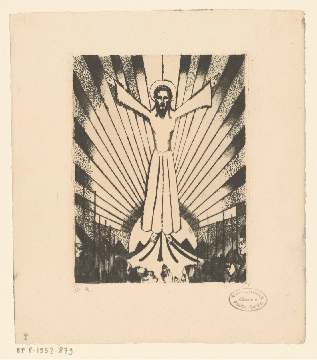 Krisztus kitárt karokkal dombos tájon alkotó: Lodewijk Schelfhout (signed by artist)