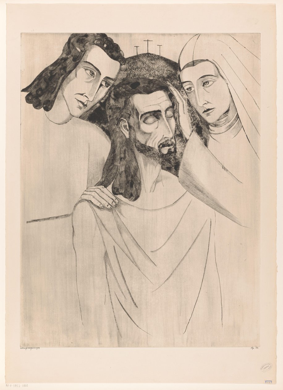 Christus tussen Johannes de Doper, mint Maria Krisztus, anyja és Szent János (eredeti cím) alkotó: Lodewijk Schelfhout (signed by artist)