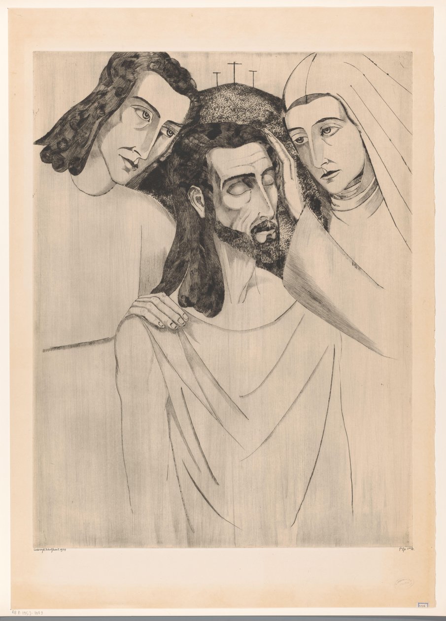 Christus tussen Johannes de Doper, mint Maria Krisztus, anyja és Szent János (eredeti cím) alkotó: Lodewijk Schelfhout (signed by artist)