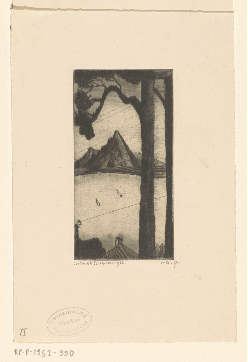 Korzikai táj Les Sapins Corses (eredeti cím) alkotó: Lodewijk Schelfhout (signed by artist)