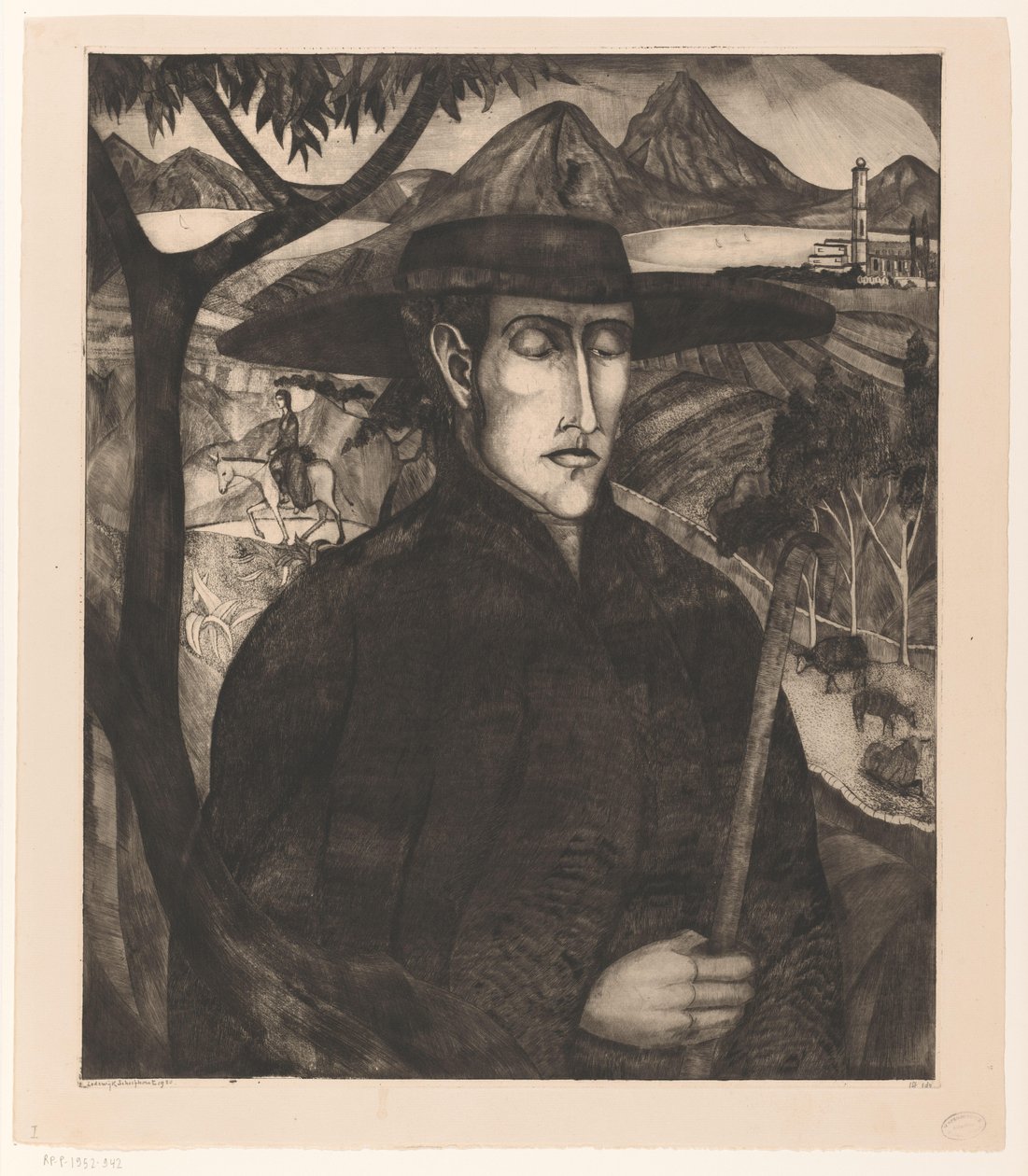 Korzikai juhászkutya Le Berger Corse I (eredeti cím) alkotó: Lodewijk Schelfhout (signed by artist)