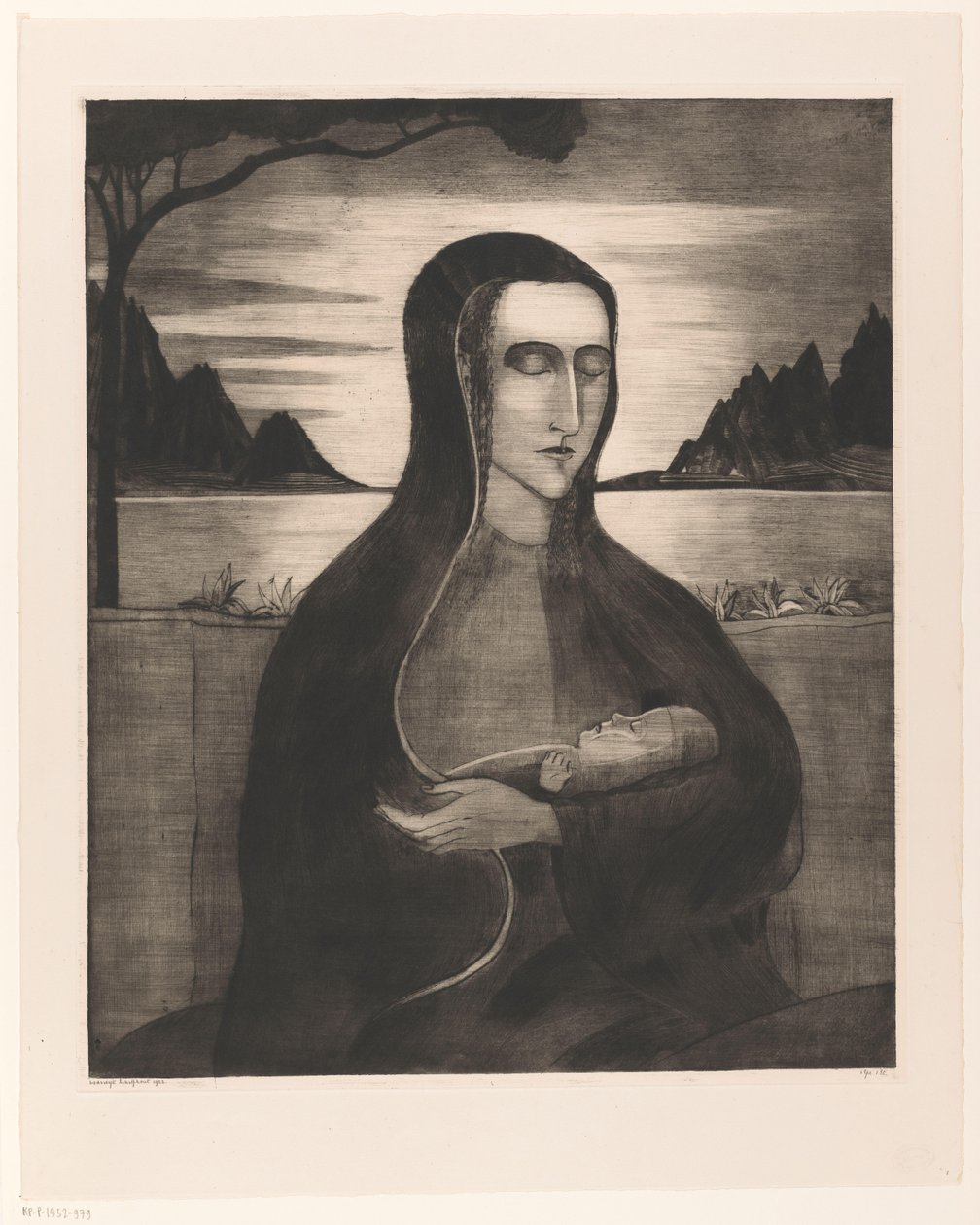 Korzikai nő gyermekkel Femme Corse avec enfant (eredeti cím) alkotó: Lodewijk Schelfhout (signed by artist)