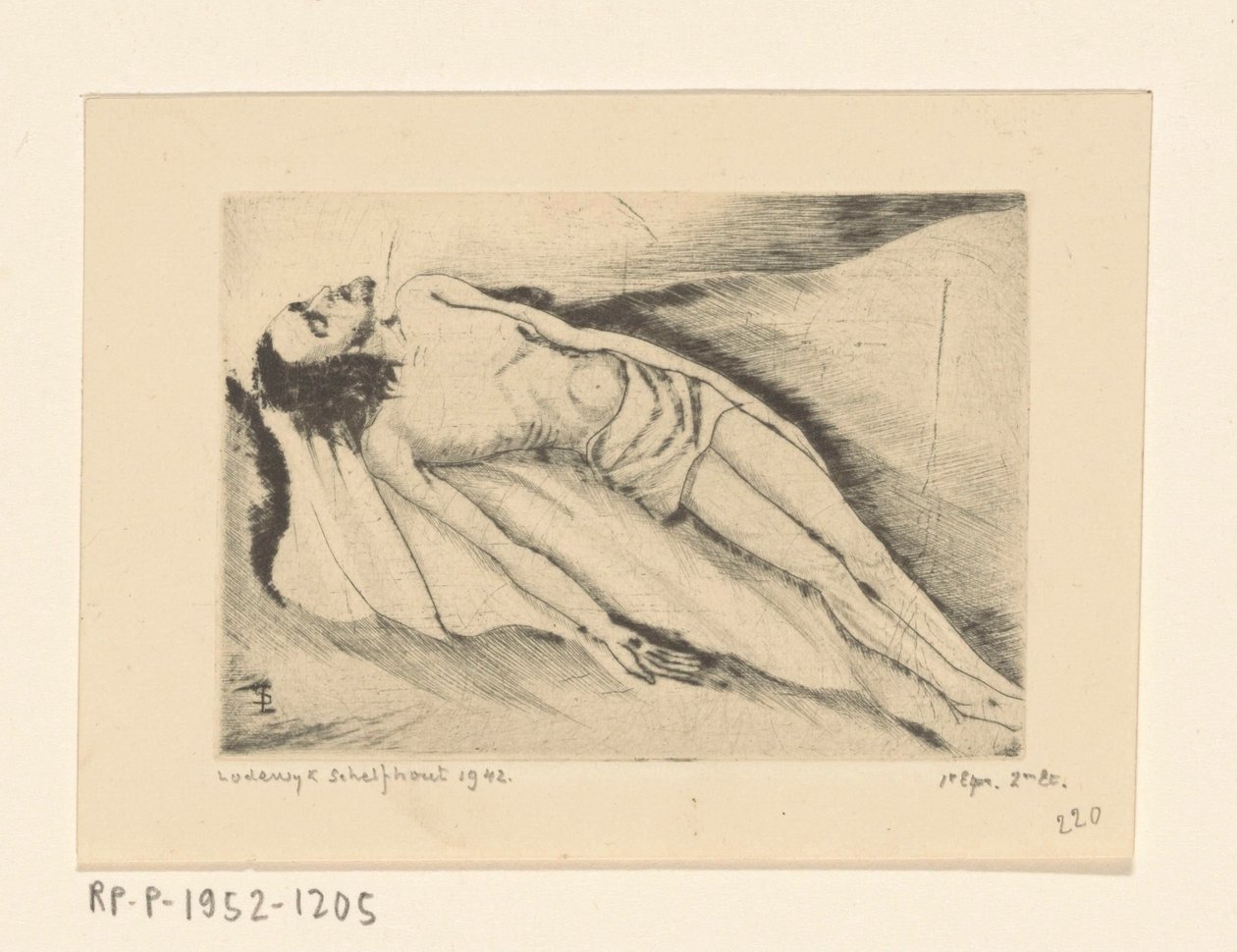 Dode Christus Le Christ mort (eredeti cím) alkotó: Lodewijk Schelfhout (signed by artist)