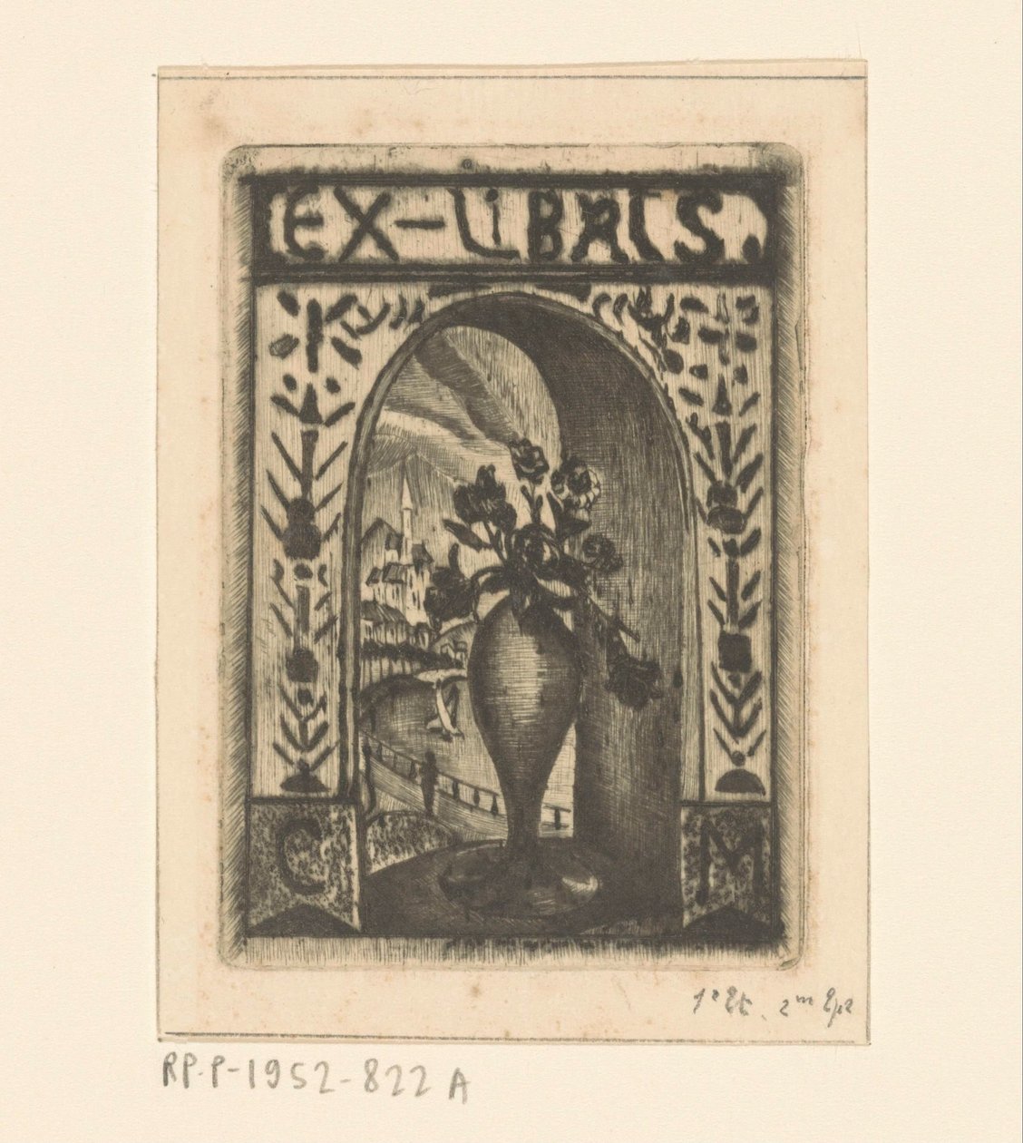 C. van der Meulen ex librisei alkotó: Lodewijk Schelfhout (signed by artist)