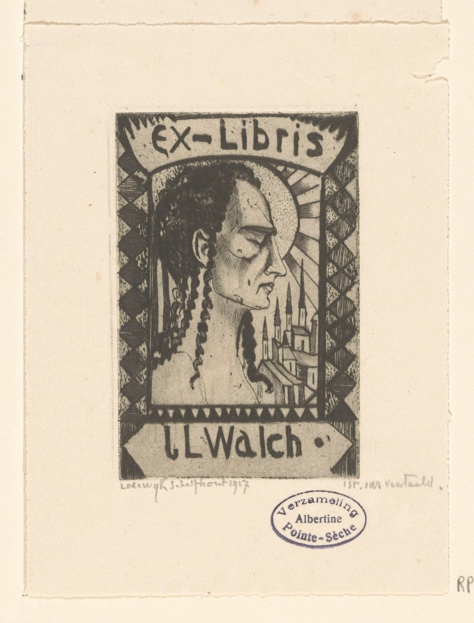 Jan Walch ex-librise alkotó: Lodewijk Schelfhout (signed by artist)