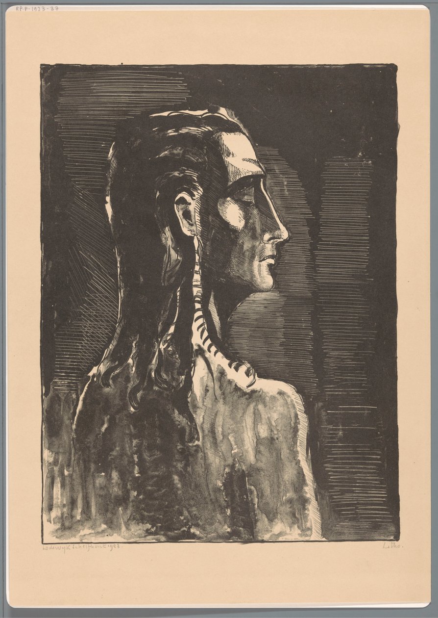 Csukott szemű alak alkotó: Lodewijk Schelfhout (signed by artist)