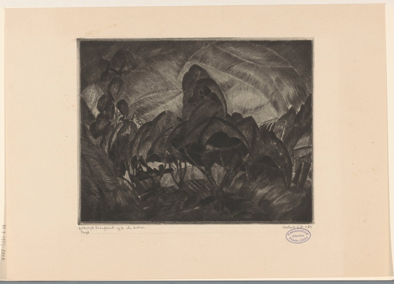 Dombos táj fákkal Les Arbres (eredeti cím a tárgyon) alkotó: Lodewijk Schelfhout (signed by artist)