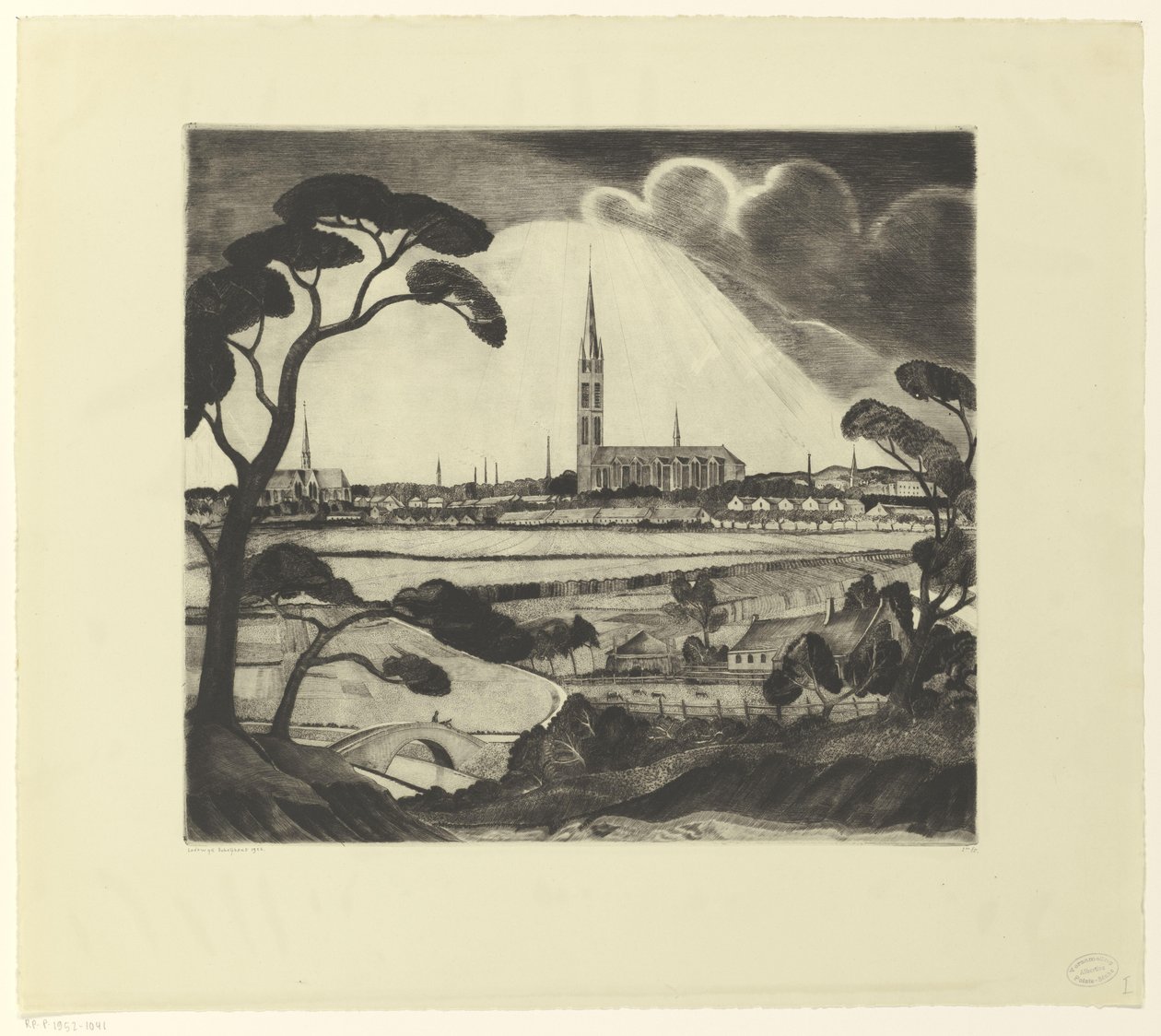 Hilversum és környéke Hilversum (eredeti cím) alkotó: Lodewijk Schelfhout (signed by artist)