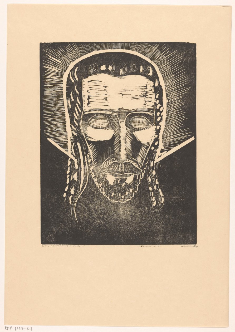Krisztus feje glóriával alkotó: Lodewijk Schelfhout (signed by artist)