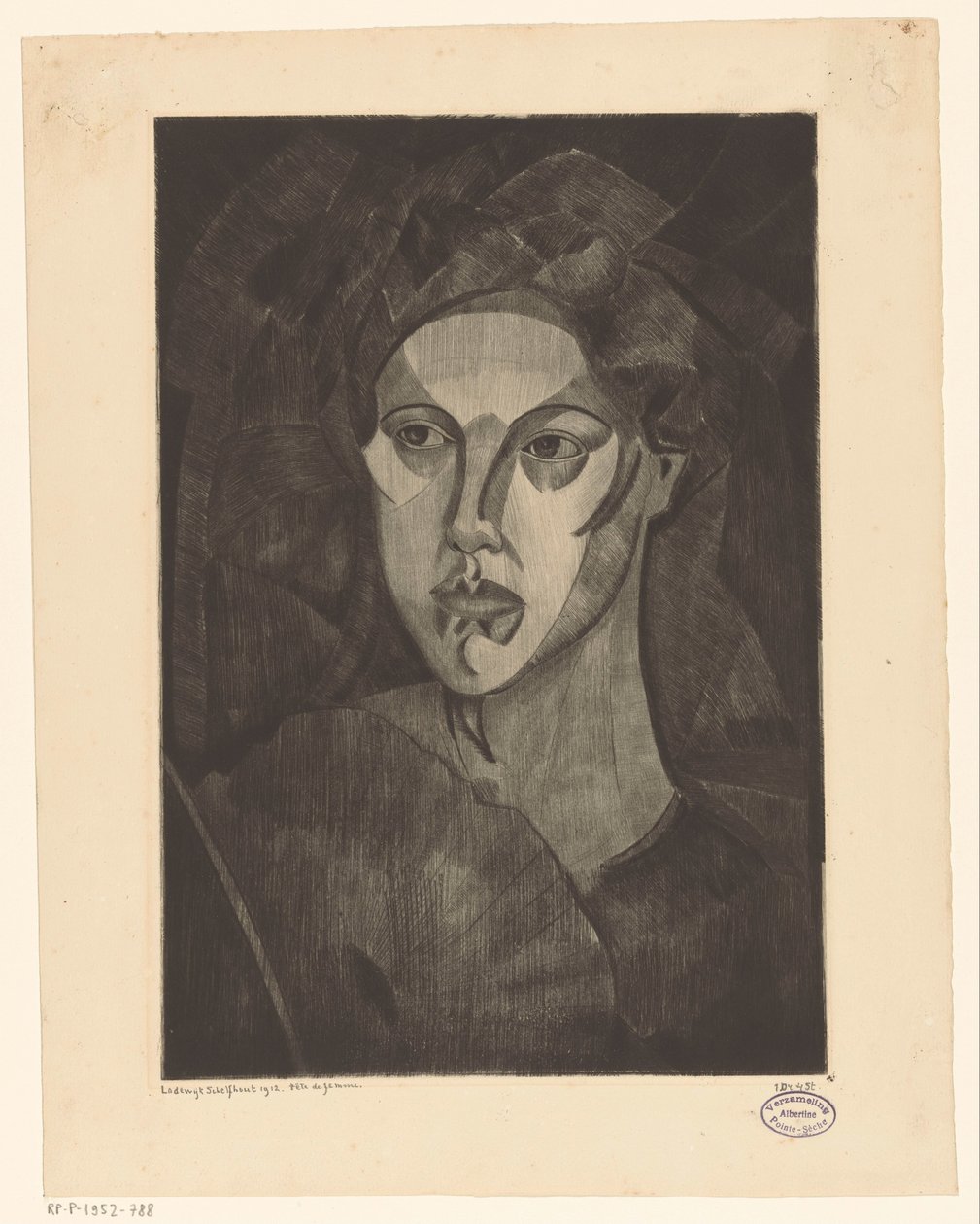 Egy nő feje Tête de femme I (eredeti cím a tárgyon) alkotó: Lodewijk Schelfhout (signed by artist)