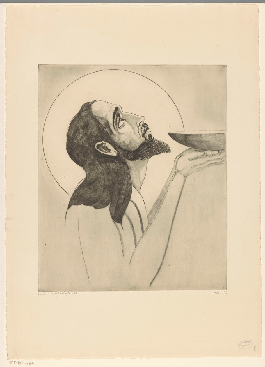 Johannes de Doper Keresztelő Szent János (eredeti cím) alkotó: Lodewijk Schelfhout (signed by artist)