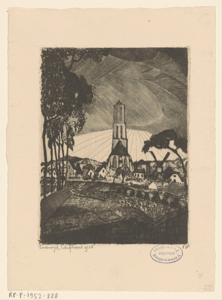 Linden (eredeti cím) alkotó: Lodewijk Schelfhout (signed by artist)