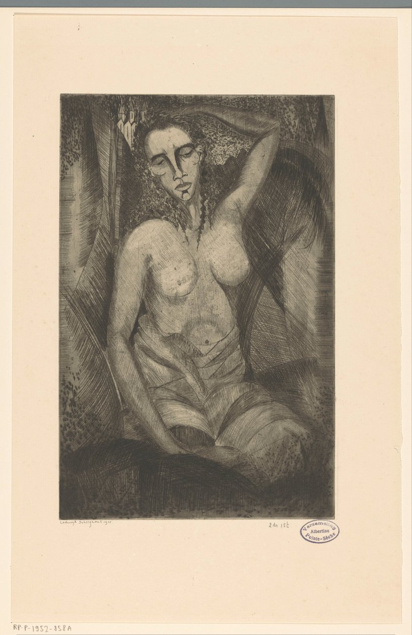 ülő nő Femme assise (eredeti cím) alkotó: Lodewijk Schelfhout (signed by artist)