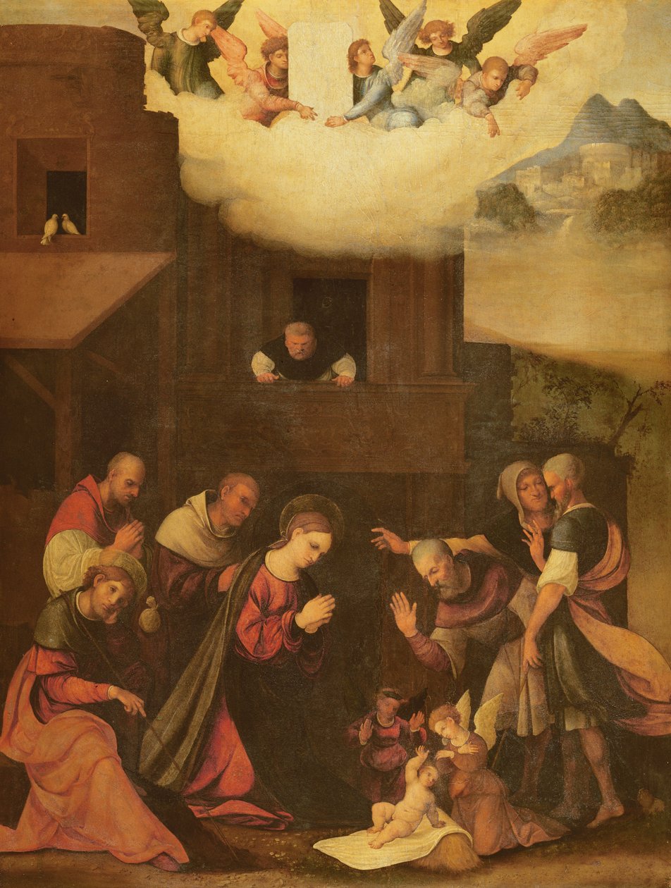 Pásztorok imádása, 1520-24 körül alkotó: Lodovico Mazzolino