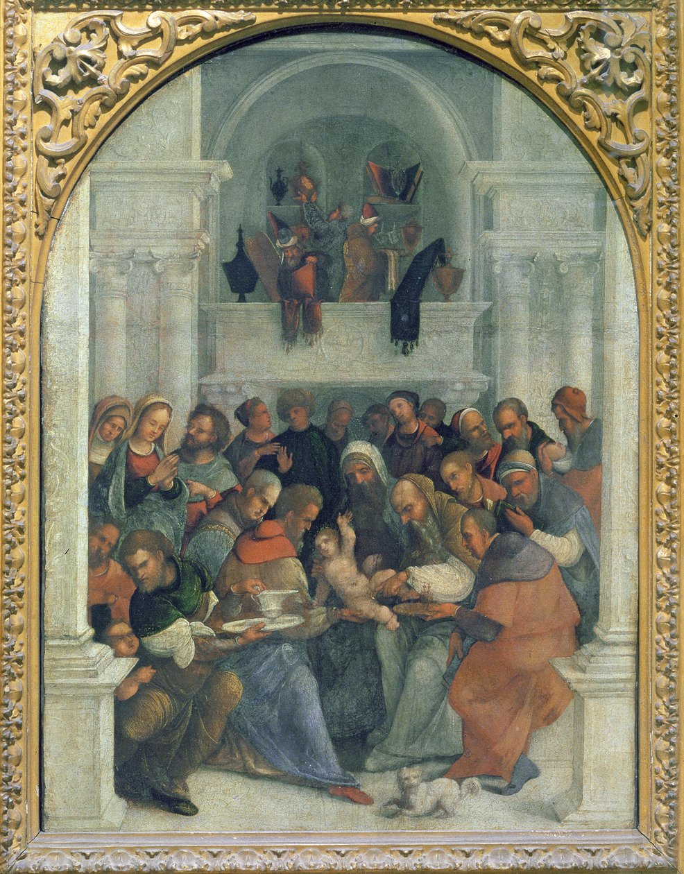 A körülmetélés (panel) alkotó: Lodovico Mazzolino