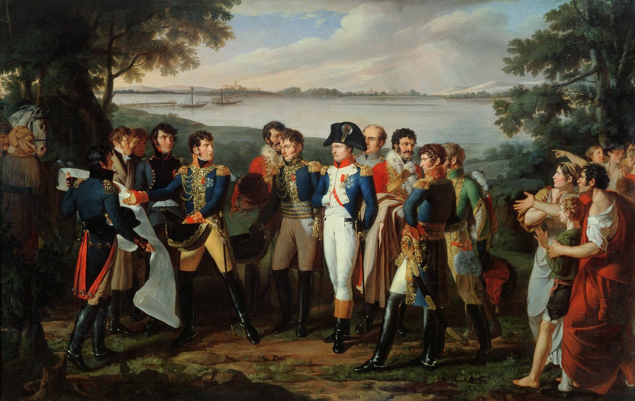 Napóleon (1769-1821) elrendeli a Duna áthidalását Ebersdorfnál, hogy 1809. május 19-én elérje Lobau szigetét alkotó: Lodovico Venuti