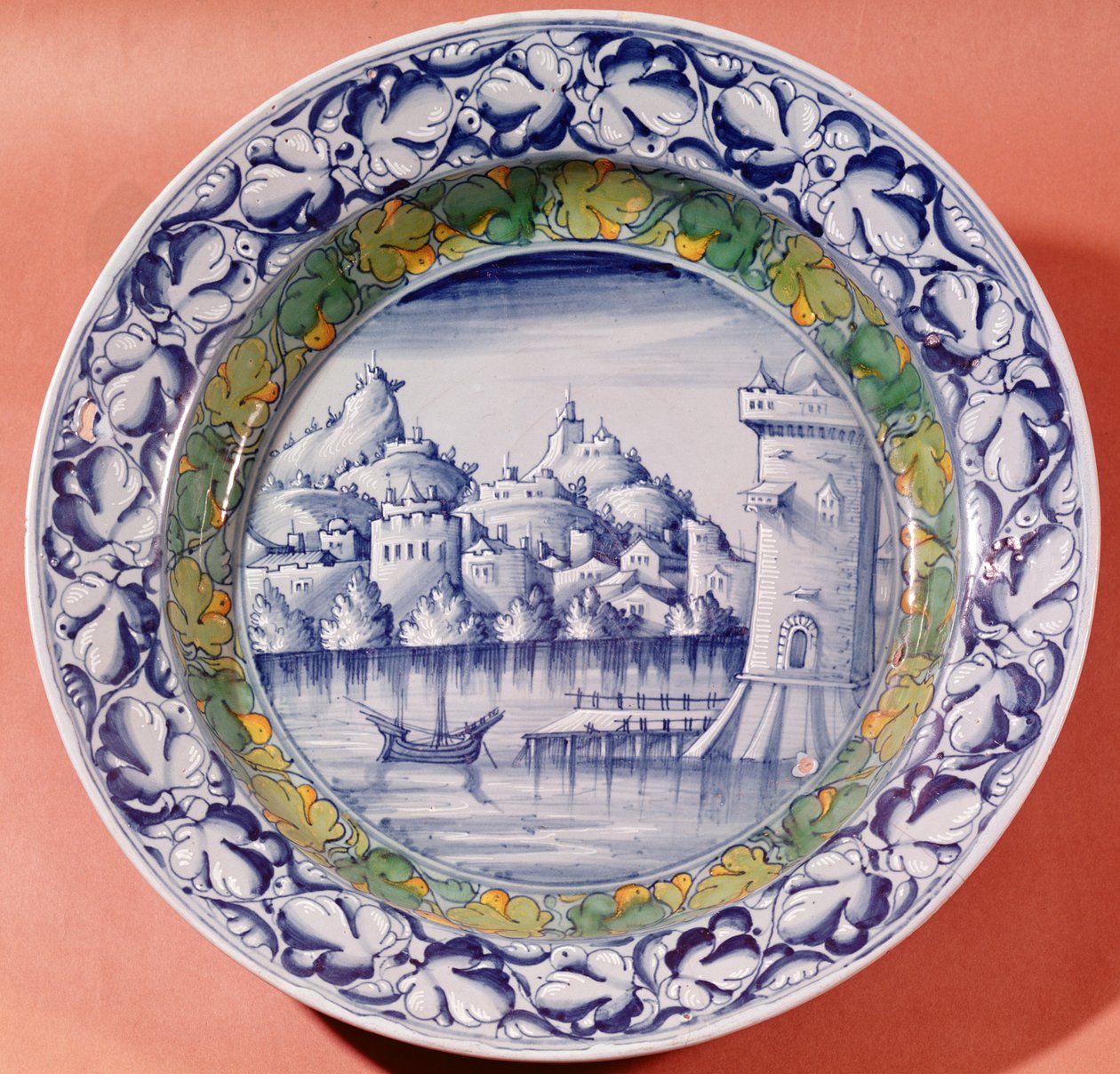 Majolika lemez, velencei, 1540 körül alkotó: Lodovico da Venezia