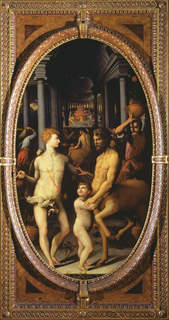 Apollo és Chiron, 1572 (pala) alkotó: Lodovico Buti