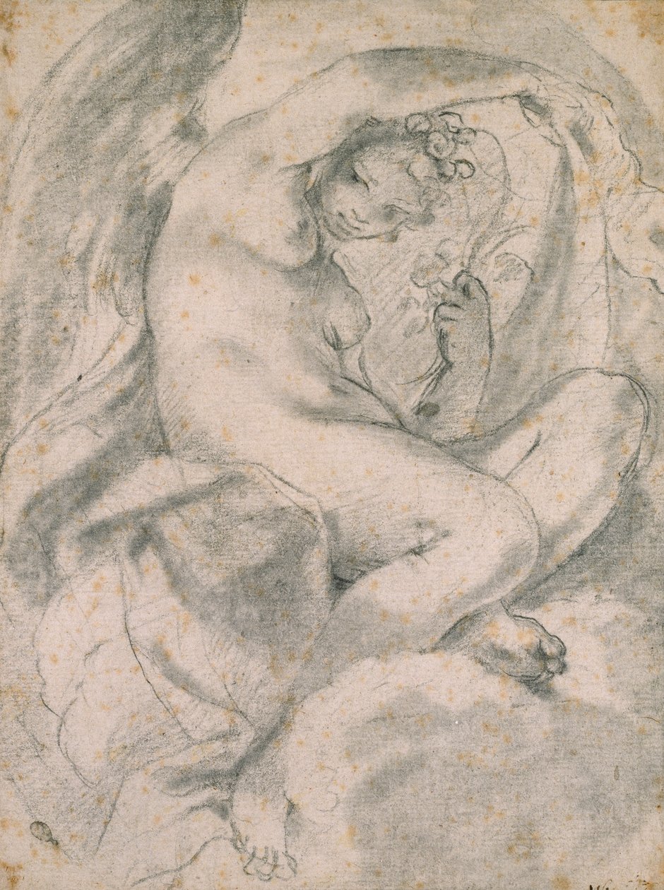 Egy nimfa, esetleg flóra felhők között, 1575-1619 alkotó: Lodovico Carracci