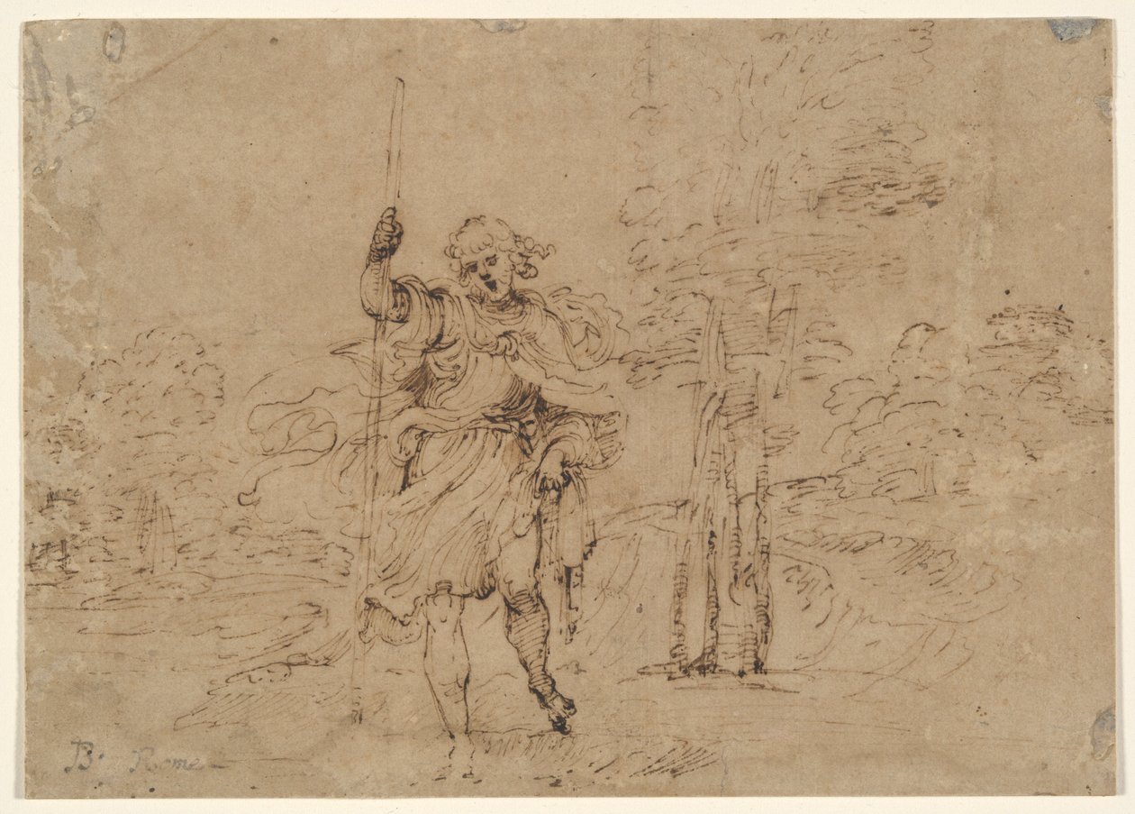 Szent Kristóf (vagy Szent Rókus?) egy tájban alkotó: Lodovico Carracci