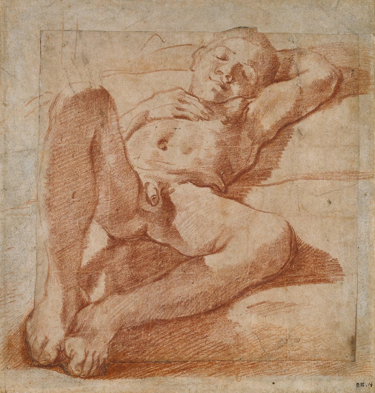 Tanulmány egy meztelen fiúról, 1575-1619 alkotó: Lodovico Carracci