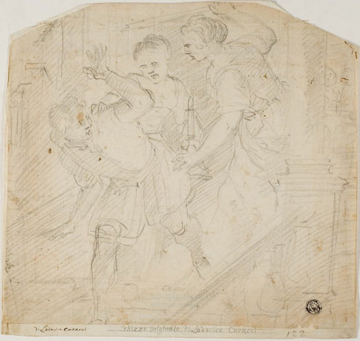 Két nő üldöz egy férfit alkotó: Lodovico Carracci