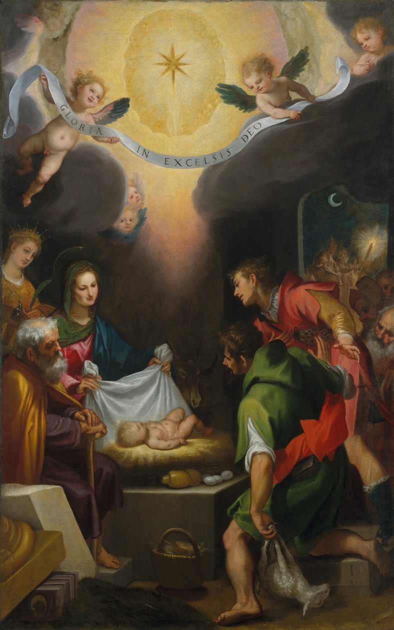 A Pásztorok imádása Alexandriai Szent Katalinnal, 1599. alkotó: Lodovico Cigoli