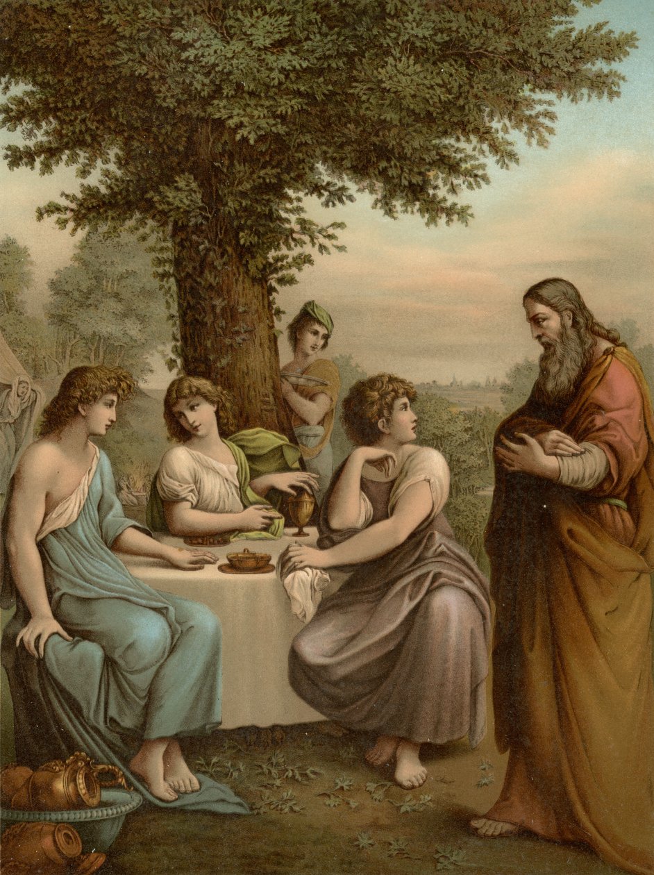 Ábrahám szórakoztatja az angyalokat alkotó: Lodovico after Carracci