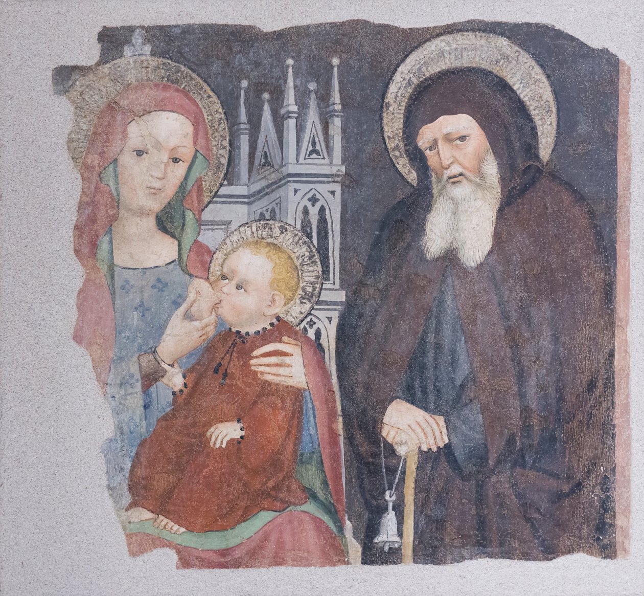 Madonna és gyermeke és Szent Antonio abate alkotó: Lombard School