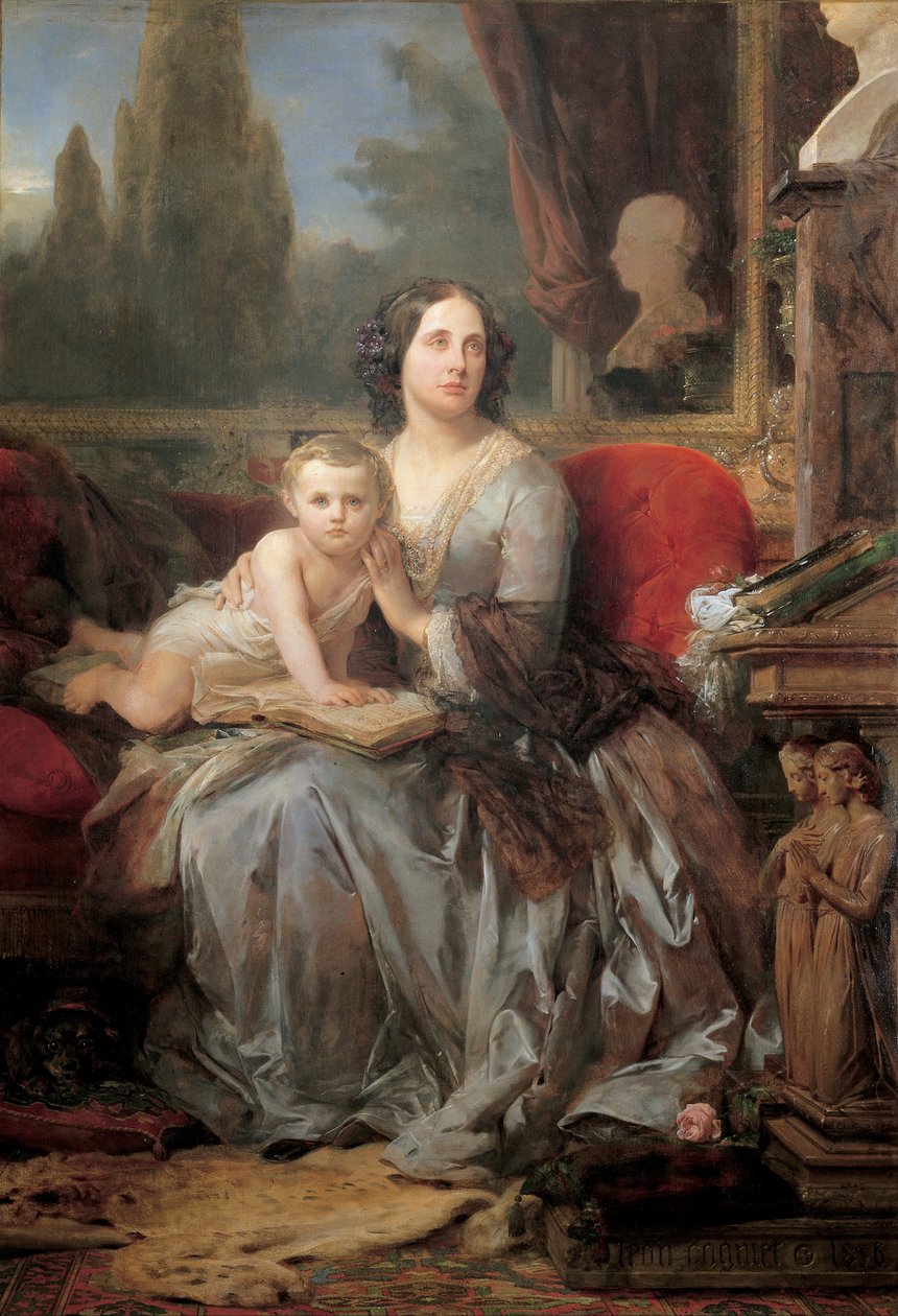Maria Brignole-Sale, Galliera hercegné, fiával, Filippóval alkotó: Léon Cogniet