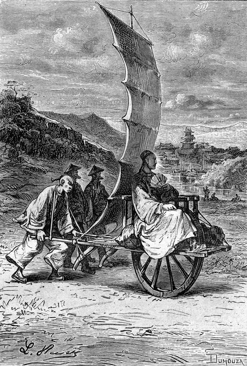 Illusztráció Jules Verne "Egy kínai szenvedései Kínában" című könyvéhez. alkotó: Léon Benett