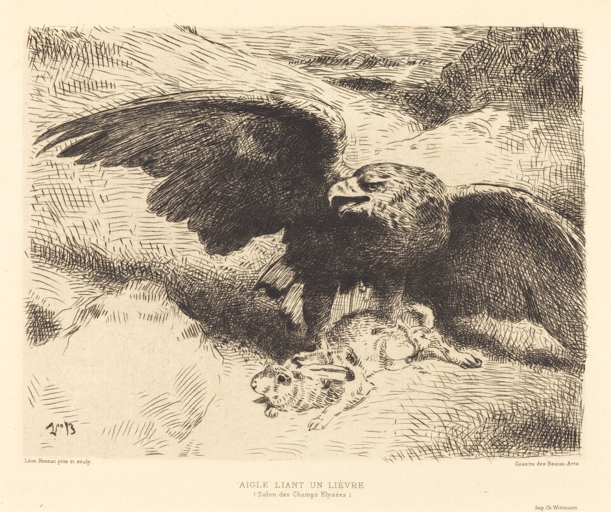 Egy sas nyúl a nyúlon alkotó: Léon Bonnat
