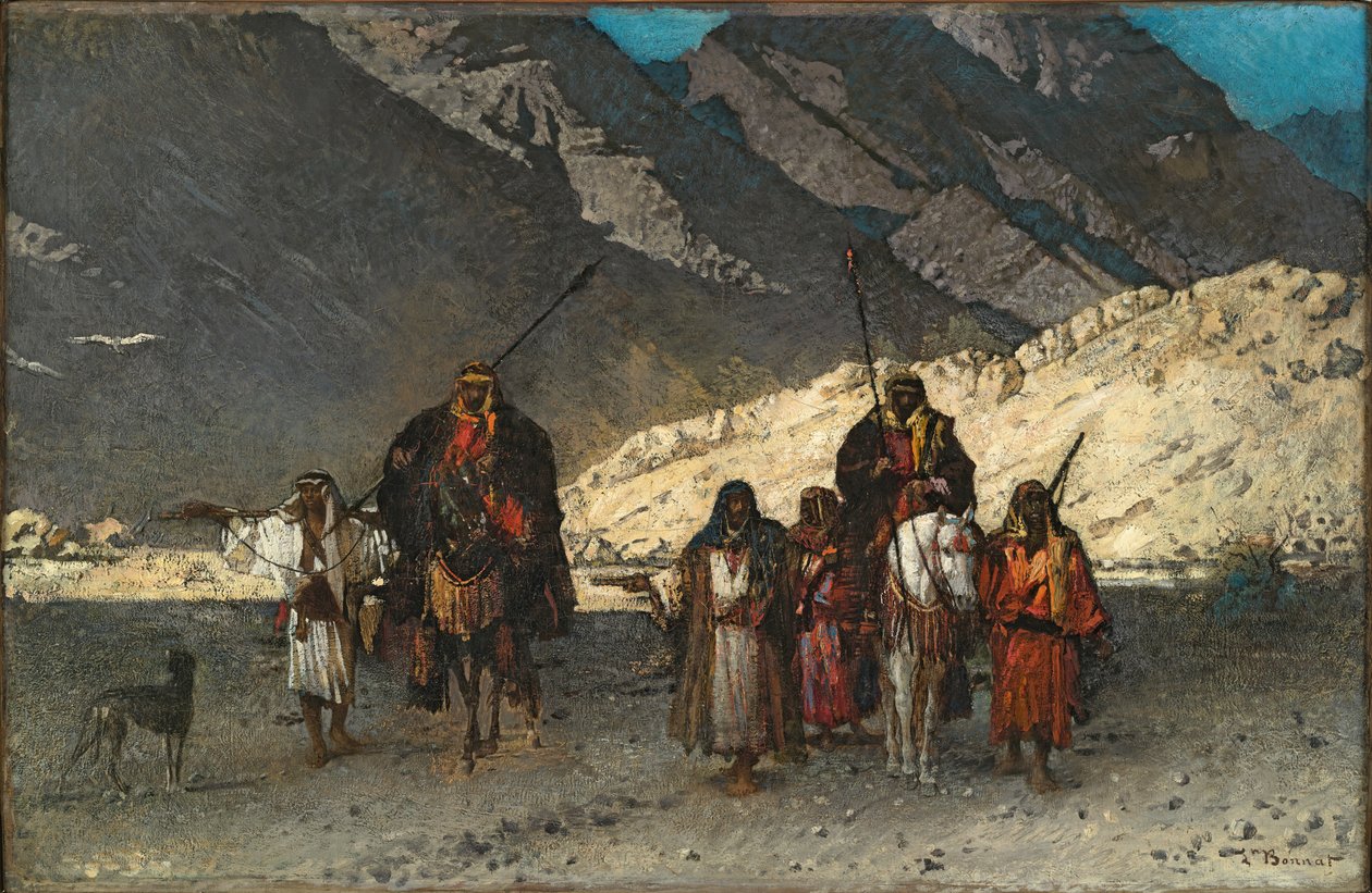 Arab sejkek a hegyekben alkotó: Léon Bonnat